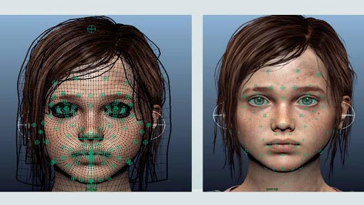 diseño de videojuegos con rig facial para The Last of Us