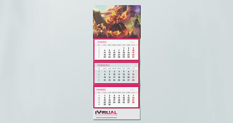 Calendario mockup diseño gráfico