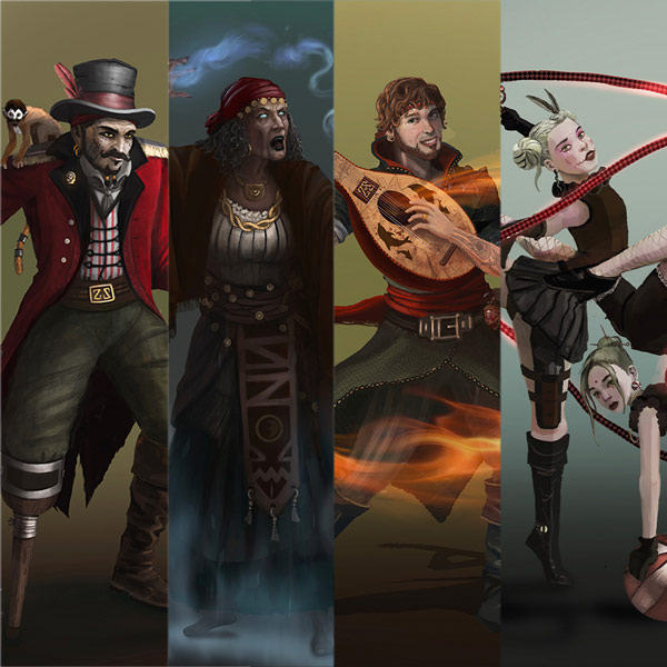 concepts de personajes creados en el Máster de Ilustración digital